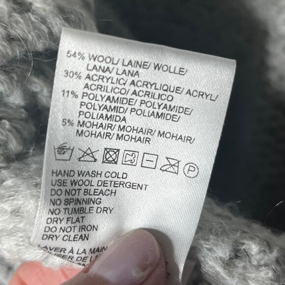 ProjectAJ117 Anthropologie Sweater Gray Wool Mohair Drapey Cowl Neck Cozy M - Picture 8 of 8